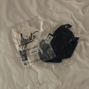 Agiato Women’s Camisole Tank Top in white + navy